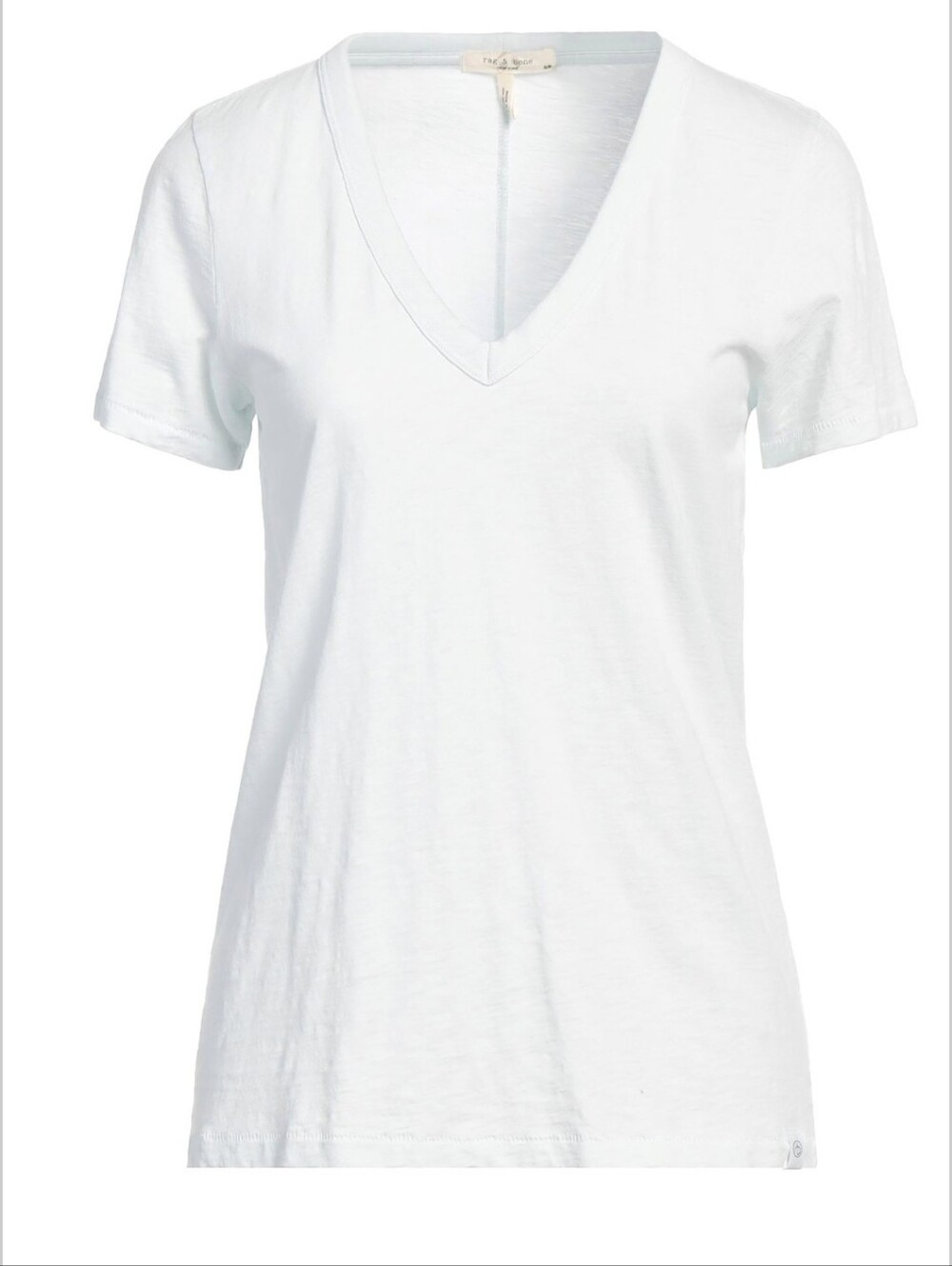 rag & bone White V‑Neck Short Sleeve Tee Pima Cotton Large L